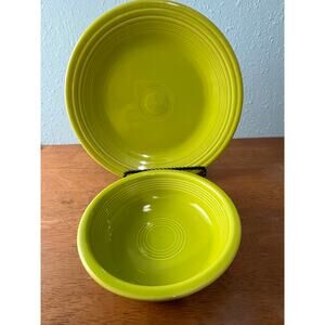 Fiestaware Homer Laughlin Chartreuse Dinner Plate and Cereal Bowl Spring Easter